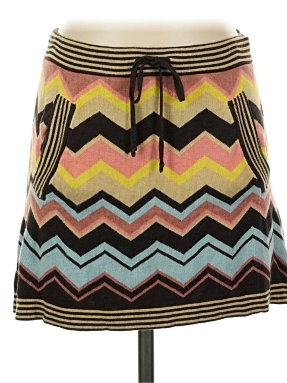 Target Chevron Knit Mini Skirt - Pink, Yellow, Blue, Black